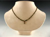 Roller-printed Sterling Silver Pendant on Beaded Jade Necklace. 1/2" Long Pendant & 19" Long Necklace. Magnetic Clasp.
